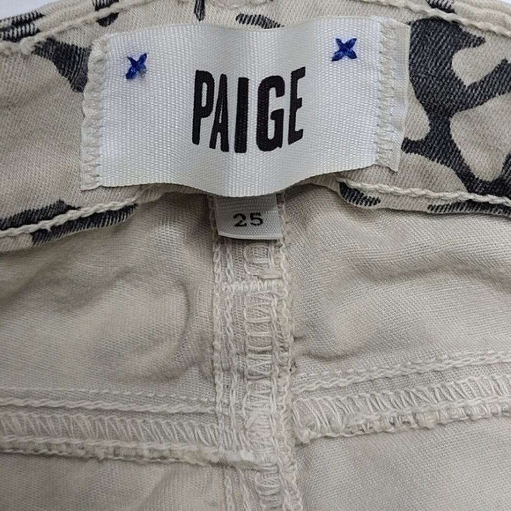 Paige 25 Cream Gray Patterned Denim‎ Skinny Jeans - Picture 6 of 6